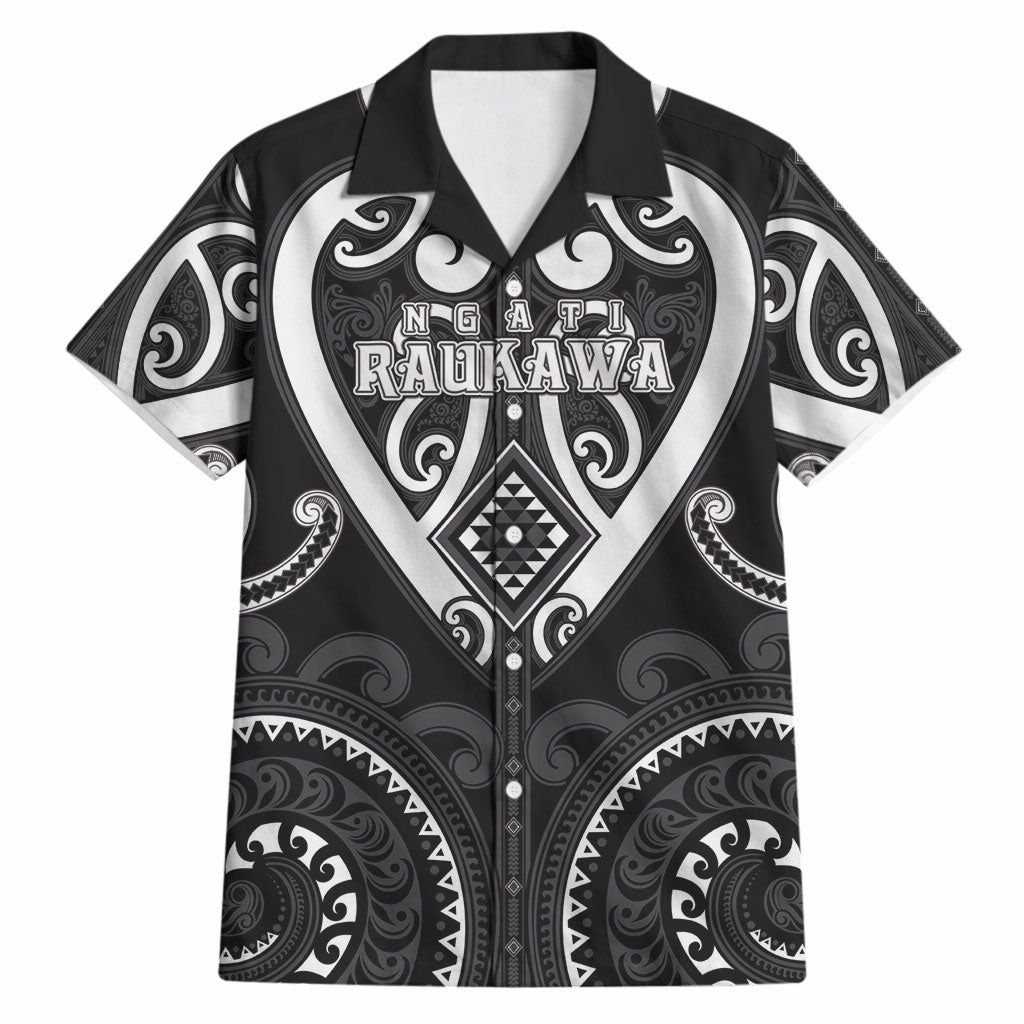 Custom Aotearoa Ngati Raukawa Hawaiian Shirt Maori Tribal Pattern LT05 Black - Polynesian Pride