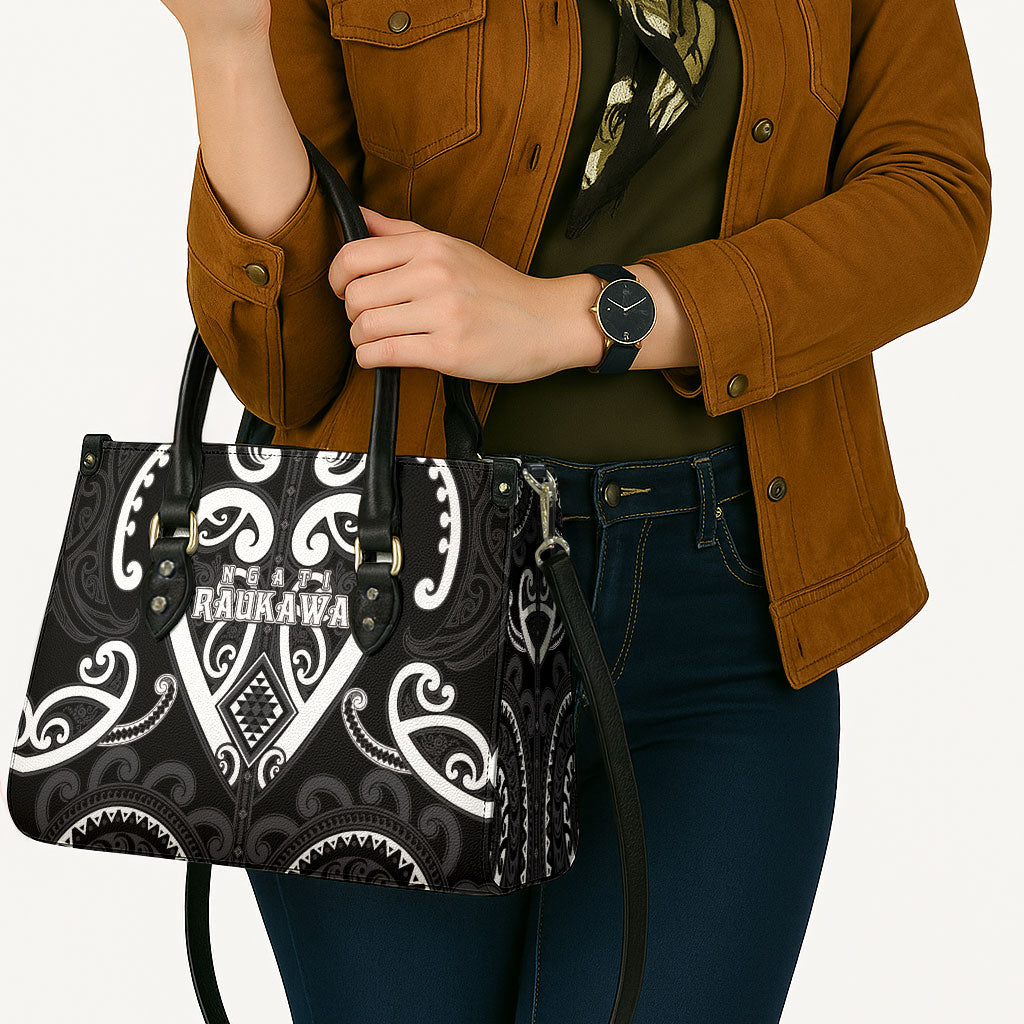 Aotearoa Ngati Raukawa Leather Bag Maori Tribal Pattern