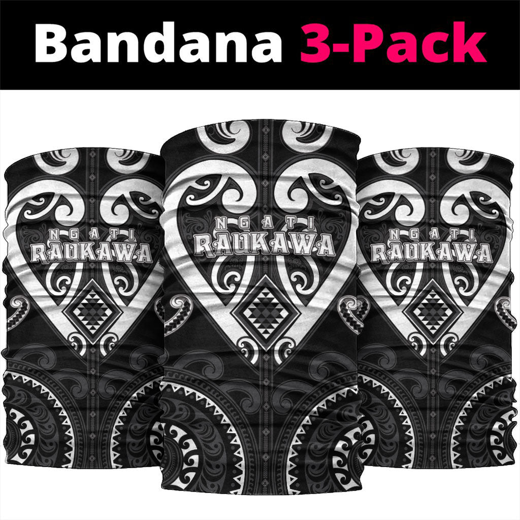 Aotearoa Ngati Raukawa Neck Gaiter Maori Tribal Pattern LT05 package One Size: 25*50cm Black - Polynesian Pride