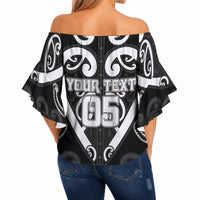 Custom Aotearoa Ngati Raukawa Off Shoulder Wrap Waist Top Maori Tribal Pattern LT05 - Polynesian Pride