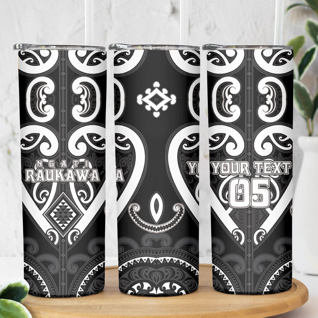 Custom Aotearoa Ngati Raukawa Skinny Tumbler Maori Tribal Pattern