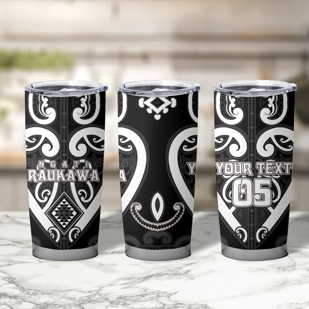 Custom Aotearoa Ngati Raukawa Tumbler Cup Maori Tribal Pattern