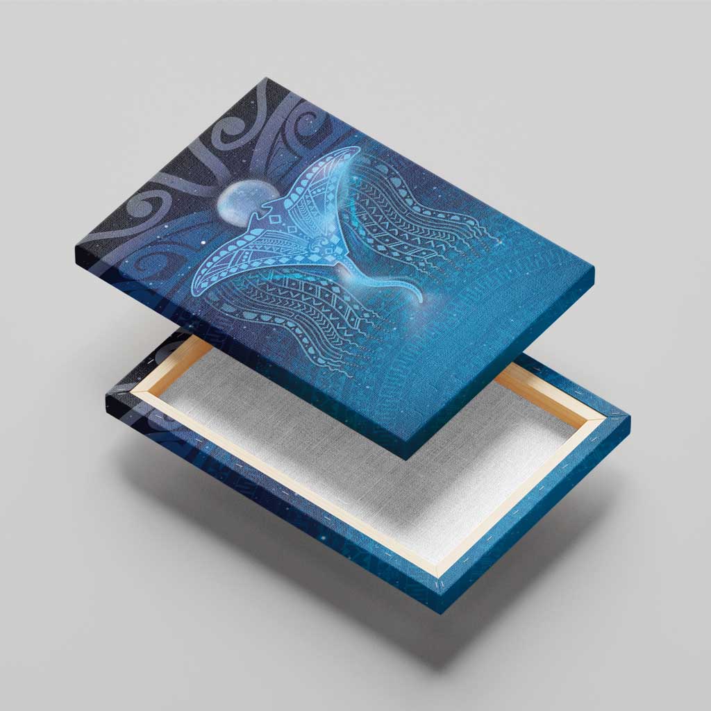 Polynesia Manta Ray Canvas Wall Art Let's The Sea Set You Free - Polynesian Pride