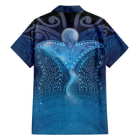 Polynesia Manta Ray Family Matching Off The Shoulder Long Sleeve Dress and Hawaiian Shirt Let's The Sea Set You Free LT05 - Polynesian Pride