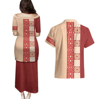 Papua New Guinea Couples Matching Puletasi and Hawaiian Shirt Oro Tapa Pattern LT05 - Polynesian Pride