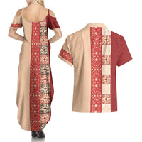 Papua New Guinea Couples Matching Summer Maxi Dress and Hawaiian Shirt Oro Tapa Pattern LT05 - Polynesian Pride