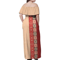 Papua New Guinea Family Matching Off Shoulder Maxi Dress and Hawaiian Shirt Oro Tapa Pattern LT05 - Polynesian Pride