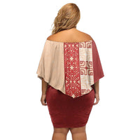 Papua New Guinea Family Matching Off Shoulder Short Dress and Hawaiian Shirt Oro Tapa Pattern LT05 - Polynesian Pride