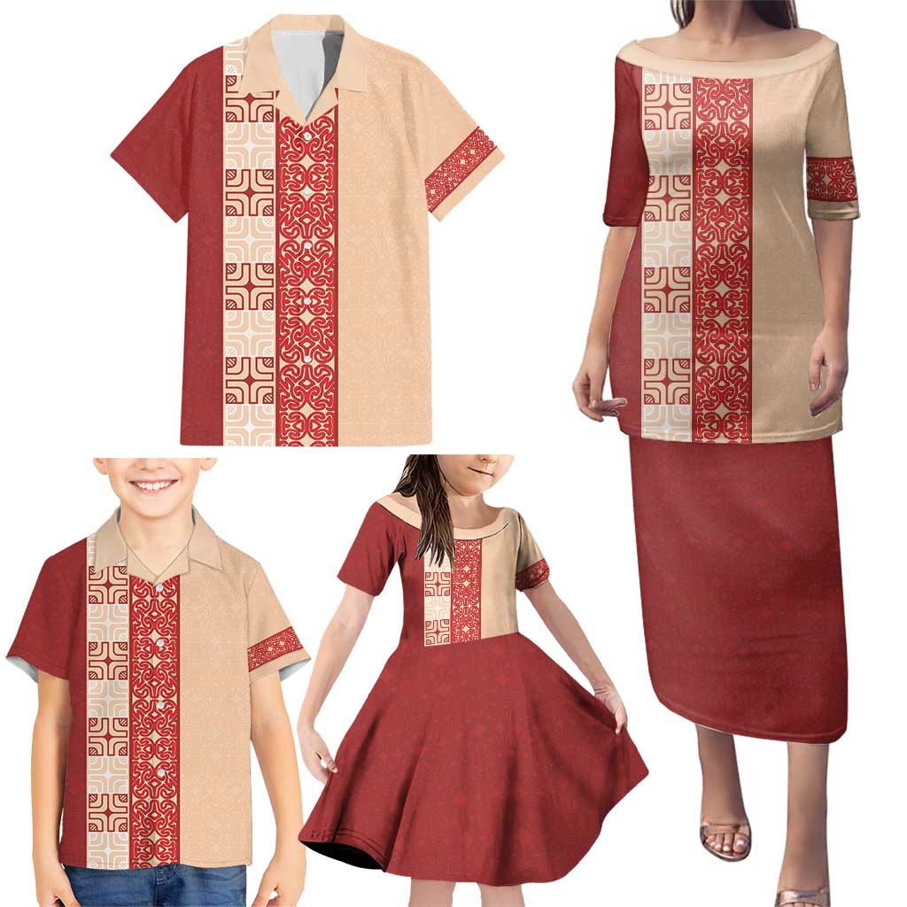 Papua New Guinea Family Matching Puletasi and Hawaiian Shirt Oro Tapa Pattern LT05 - Polynesian Pride