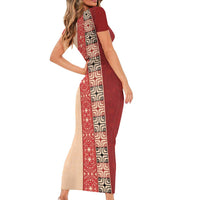 Papua New Guinea Family Matching Short Sleeve Bodycon Dress and Hawaiian Shirt Oro Tapa Pattern LT05 - Polynesian Pride