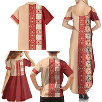 Papua New Guinea Family Matching Summer Maxi Dress and Hawaiian Shirt Oro Tapa Pattern LT05 - Polynesian Pride