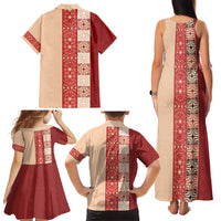Papua New Guinea Family Matching Tank Maxi Dress and Hawaiian Shirt Oro Tapa Pattern LT05 - Polynesian Pride