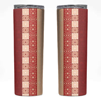 Papua New Guinea Skinny Tumbler Oro Tapa Pattern LT05 Beige - Polynesian Pride