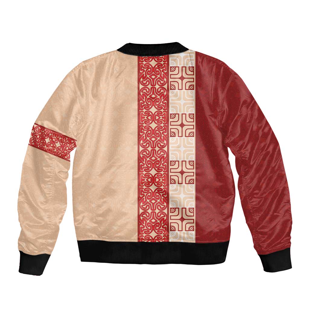 Papua New Guinea Sleeve Zip Bomber Jacket Oro Tapa Pattern