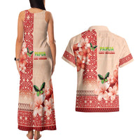 Papua New Guinea Oro Province Couples Matching Tank Maxi Dress and Hawaiian Shirt Oro Birdwing Butterfly LT05 - Polynesian Pride