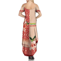 Papua New Guinea Oro Province Family Matching Summer Maxi Dress and Hawaiian Shirt Oro Birdwing Butterfly LT05 - Polynesian Pride