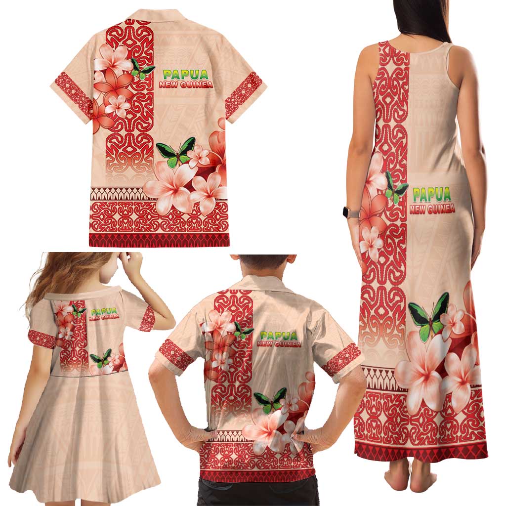 Papua New Guinea Oro Province Family Matching Tank Maxi Dress and Hawaiian Shirt Oro Birdwing Butterfly LT05 - Polynesian Pride
