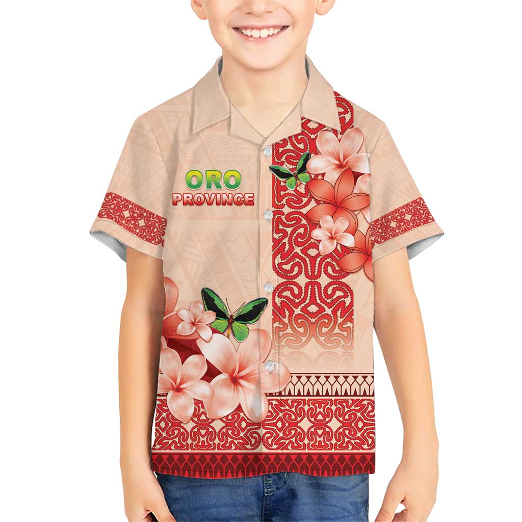 Papua New Guinea Oro Province Kid Hawaiian Shirt Oro Birdwing Butterfly LT05 Kid Beige - Polynesian Pride