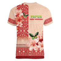Papua New Guinea Oro Province Women V-Neck T-Shirt Oro Birdwing Butterfly LT05 - Polynesian Pride