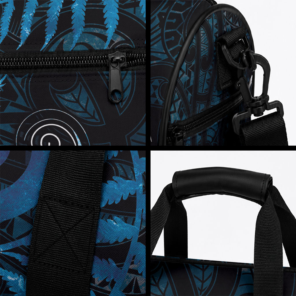 New Zealand Sea Week Duffle Bag Maori Wave Pattern Ocean Blue LT05 - Polynesian Pride