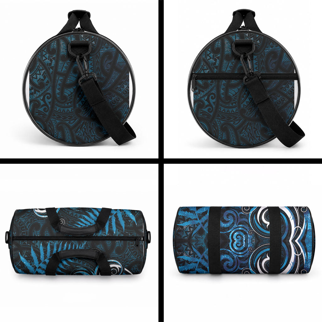 New Zealand Sea Week Duffle Bag Maori Wave Pattern Ocean Blue LT05 - Polynesian Pride