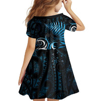 New Zealand Sea Week Family Matching Off Shoulder Maxi Dress and Hawaiian Shirt Maori Wave Pattern Ocean Blue LT05 - Polynesian Pride
