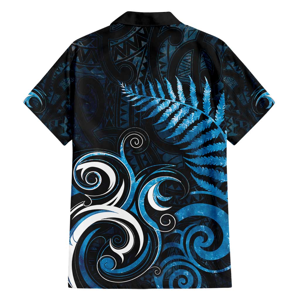 New Zealand Sea Week Family Matching Off Shoulder Maxi Dress and Hawaiian Shirt Maori Wave Pattern Ocean Blue LT05 - Polynesian Pride