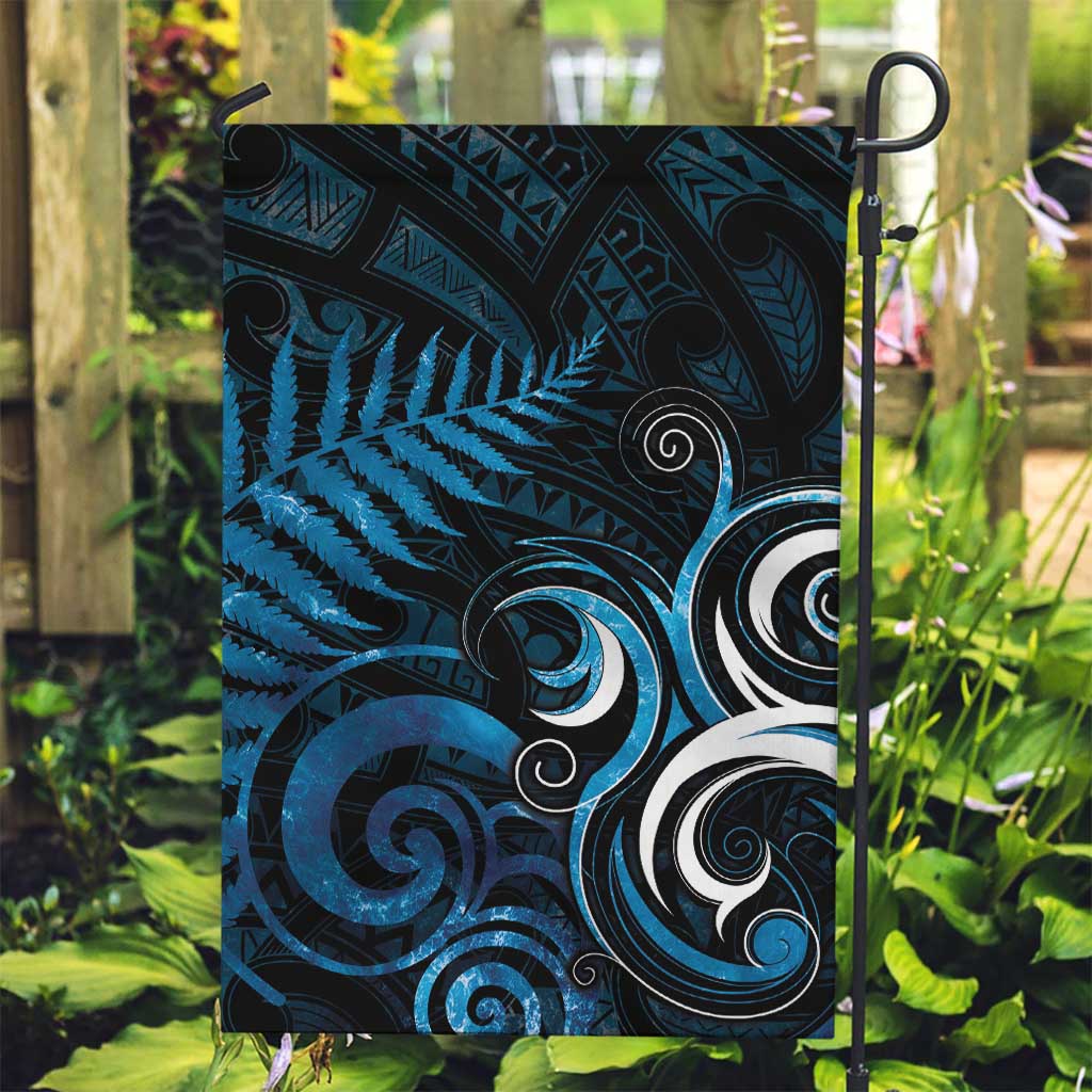 New Zealand Sea Week Garden Flag Maori Wave Pattern Ocean Blue LT05 Garden Flag Blue - Polynesian Pride