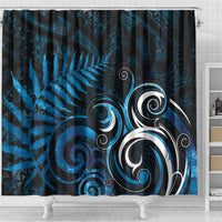 New Zealand Sea Week Shower Curtain Maori Wave Pattern Ocean Blue LT05 - Polynesian Pride