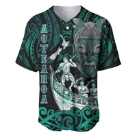 Personalised New Zealand Waka Racing Baseball Jersey Maori Warriors LT05 Green - Polynesian Pride