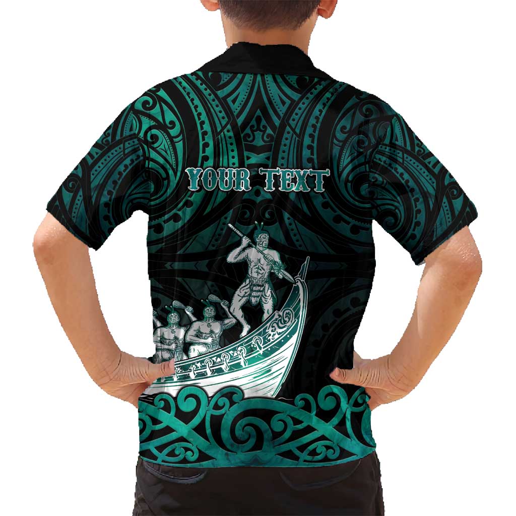 Personalised New Zealand Waka Racing Family Matching Long Sleeve Bodycon Dress and Hawaiian Shirt Maori Warriors LT05 - Polynesian Pride