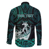 Personalised New Zealand Waka Racing Family Matching Off Shoulder Short Dress and Hawaiian Shirt Maori Warriors LT05 - Polynesian Pride