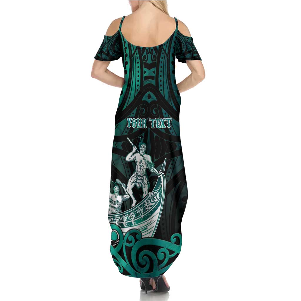 Personalised New Zealand Waka Racing Family Matching Summer Maxi Dress and Hawaiian Shirt Maori Warriors LT05 - Polynesian Pride