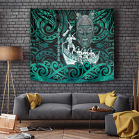 New Zealand Waka Racing Tapestry Maori Warriors LT05 Green - Polynesian Pride
