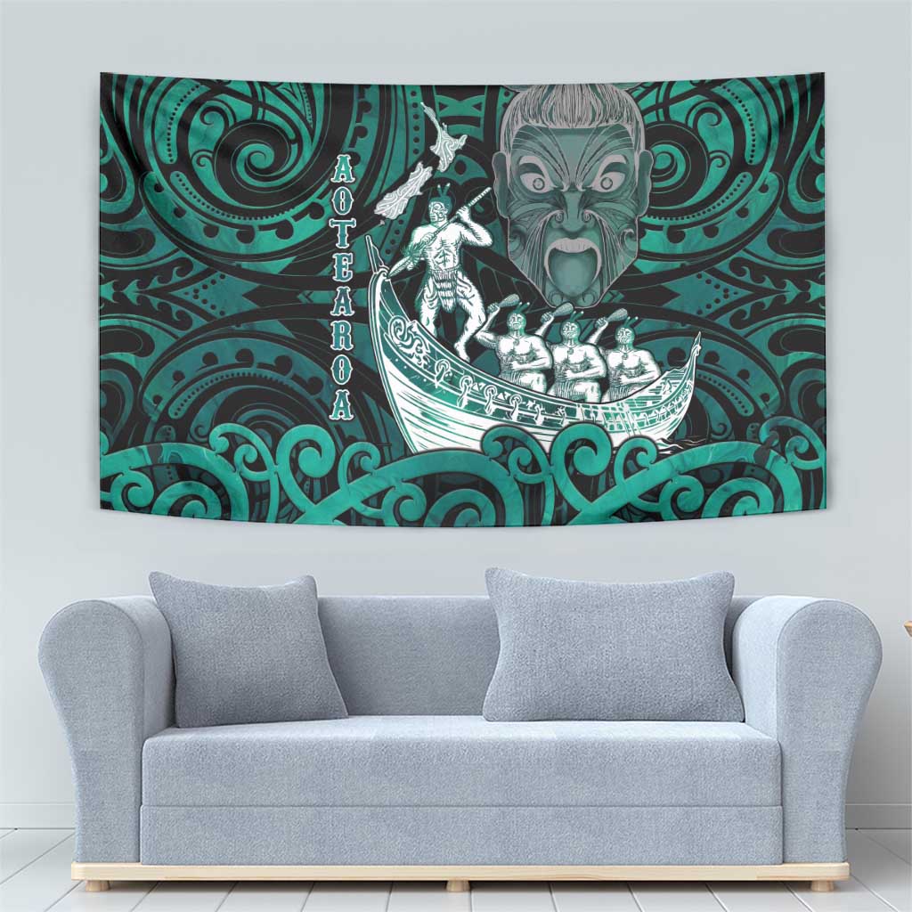 New Zealand Waka Racing Tapestry Maori Warriors LT05 - Polynesian Pride
