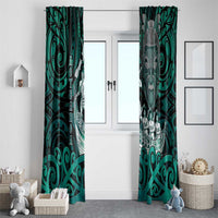 New Zealand Waka Racing Window Curtain Maori Warriors