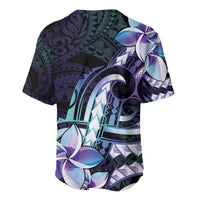 Polynesian Art Tattoo Baseball Jersey Plumeria Flowers Turquoise Gradient LT05 - Polynesian Pride