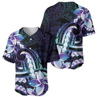 Polynesian Art Tattoo Baseball Jersey Plumeria Flowers Turquoise Gradient LT05 - Polynesian Pride