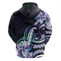 Polynesian Art Tattoo Hoodie Plumeria Flowers Turquoise Gradient LT05 - Polynesian Pride
