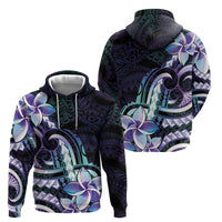 Polynesian Art Tattoo Hoodie Plumeria Flowers Turquoise Gradient LT05 - Polynesian Pride