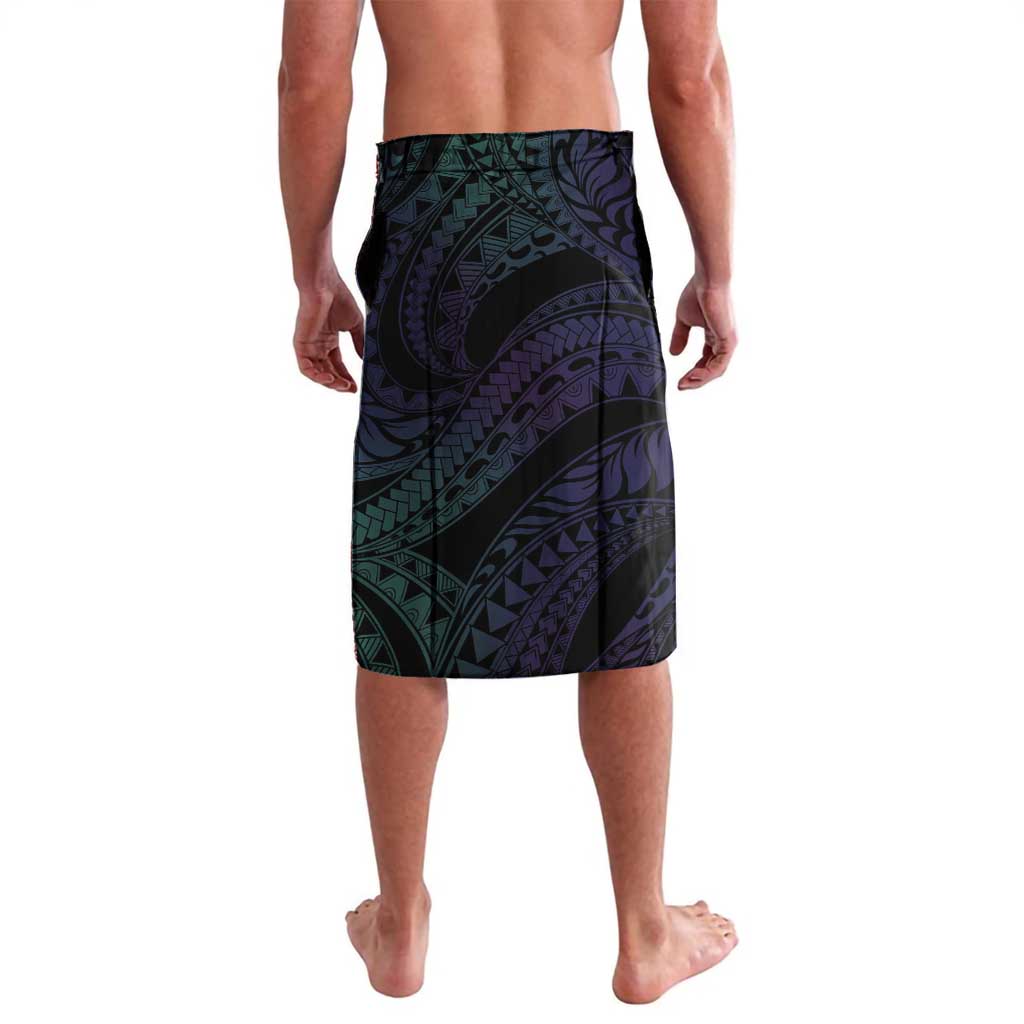 Polynesian Art Tattoo Lavalava Plumeria Flowers Turquoise Gradient