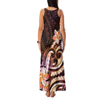 Polynesian Art Tattoo Family Matching Tank Maxi Dress and Hawaiian Shirt Plumeria Flowers Peach Gradient LT05 - Polynesian Pride