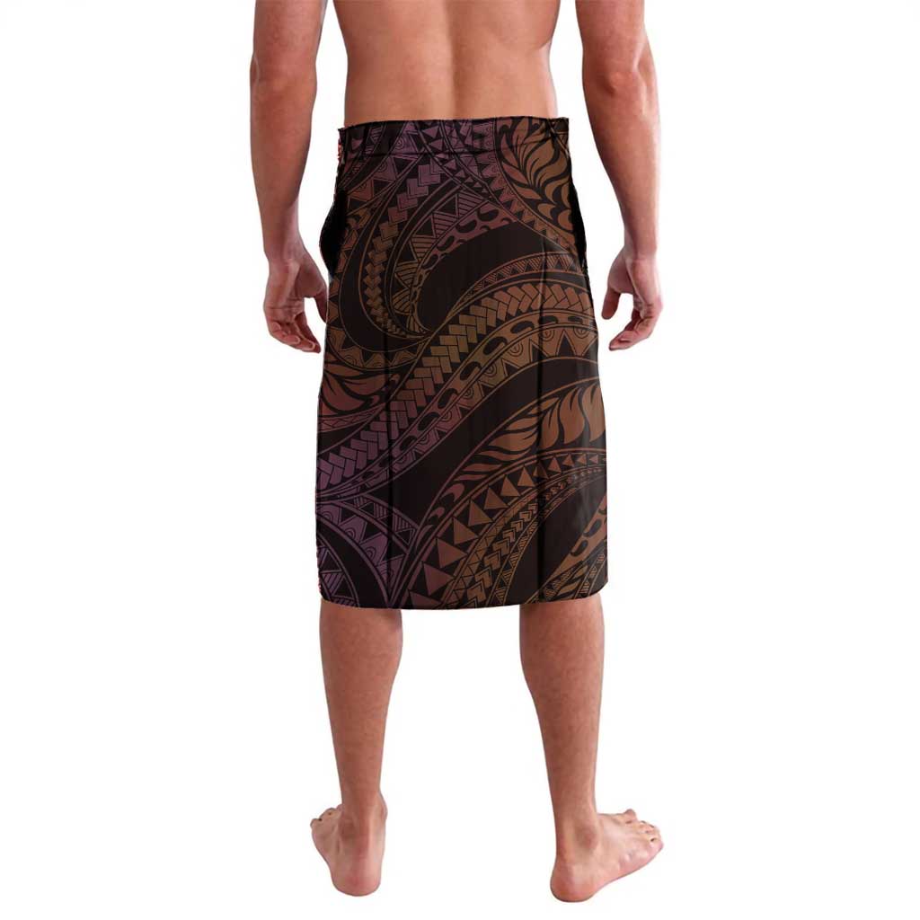 Polynesian Art Tattoo Lavalava Plumeria Flowers Peach Gradient