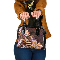 Polynesian Art Tattoo Shoulder Handbag Plumeria Flowers Peach Gradient LT05 One Size Peach - Polynesian Pride