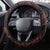 Polynesian Art Tattoo Steering Wheel Cover Plumeria Flowers Peach Gradient