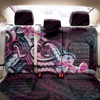 Polynesian Art Tattoo Back Car Seat Cover Plumeria Flowers Pink Gradient