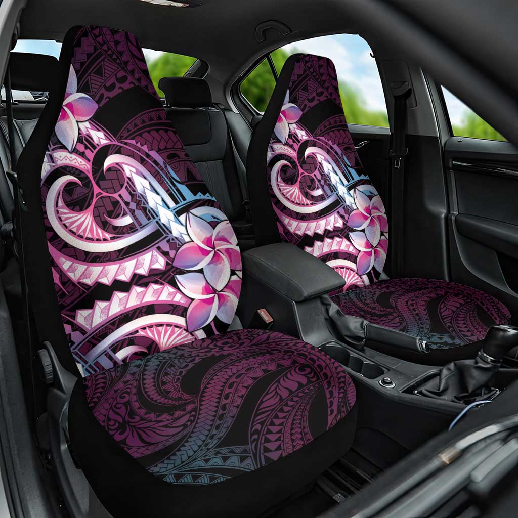 Polynesian Art Tattoo Car Seat Cover Plumeria Flowers Pink Gradient LT05 One Size Pink - Polynesian Pride