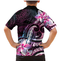 Polynesian Art Tattoo Family Matching Mermaid Dress and Hawaiian Shirt Plumeria Flowers Pink Gradient LT05 - Polynesian Pride