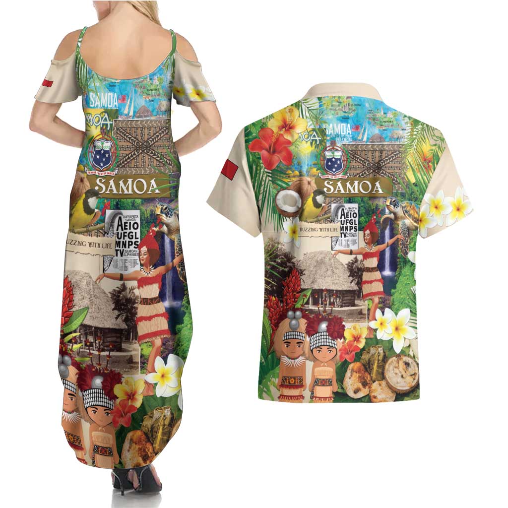 Samoa Culture Couples Matching Summer Maxi Dress and Hawaiian Shirt Embracing The Spirit LT05 - Polynesian Pride