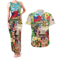 Samoa Culture Couples Matching Tank Maxi Dress and Hawaiian Shirt Embracing The Spirit LT05 Beige - Polynesian Pride